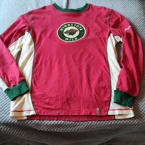 Reebok Brand Minnesota Wild Long Sleeve T-shirt Size Large